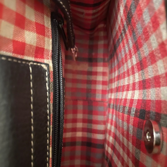 Brighton Vintage Pebbled Leather & Croc Print Shoulder Bag - Picture 8 of 9